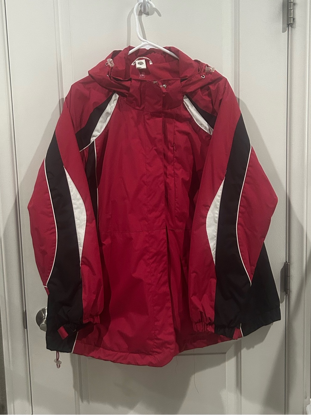 Women’s Vibrant Pink Hooded Ski Winter Jacket with Second Reversible Layer